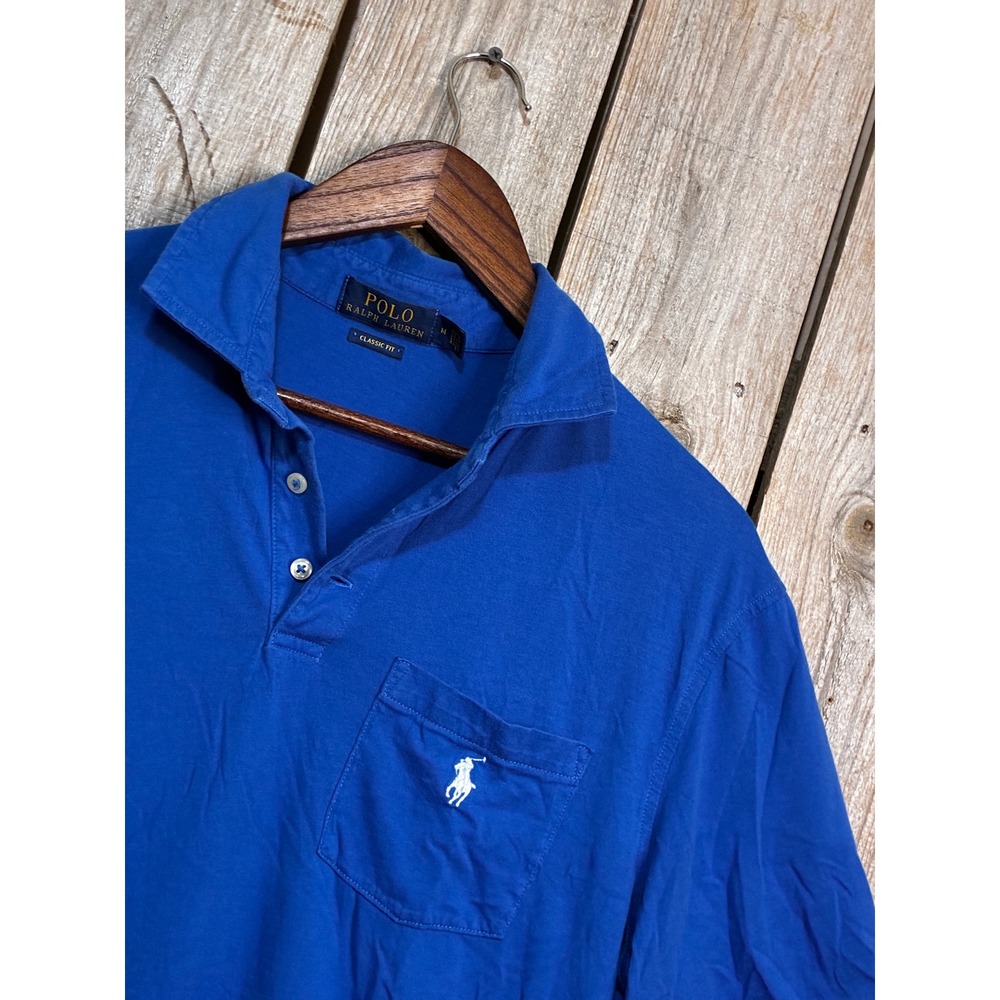 Polo Ralph Lauren Mens Classic Fit Pocket Polo Shirt Blue Medium 710711333005